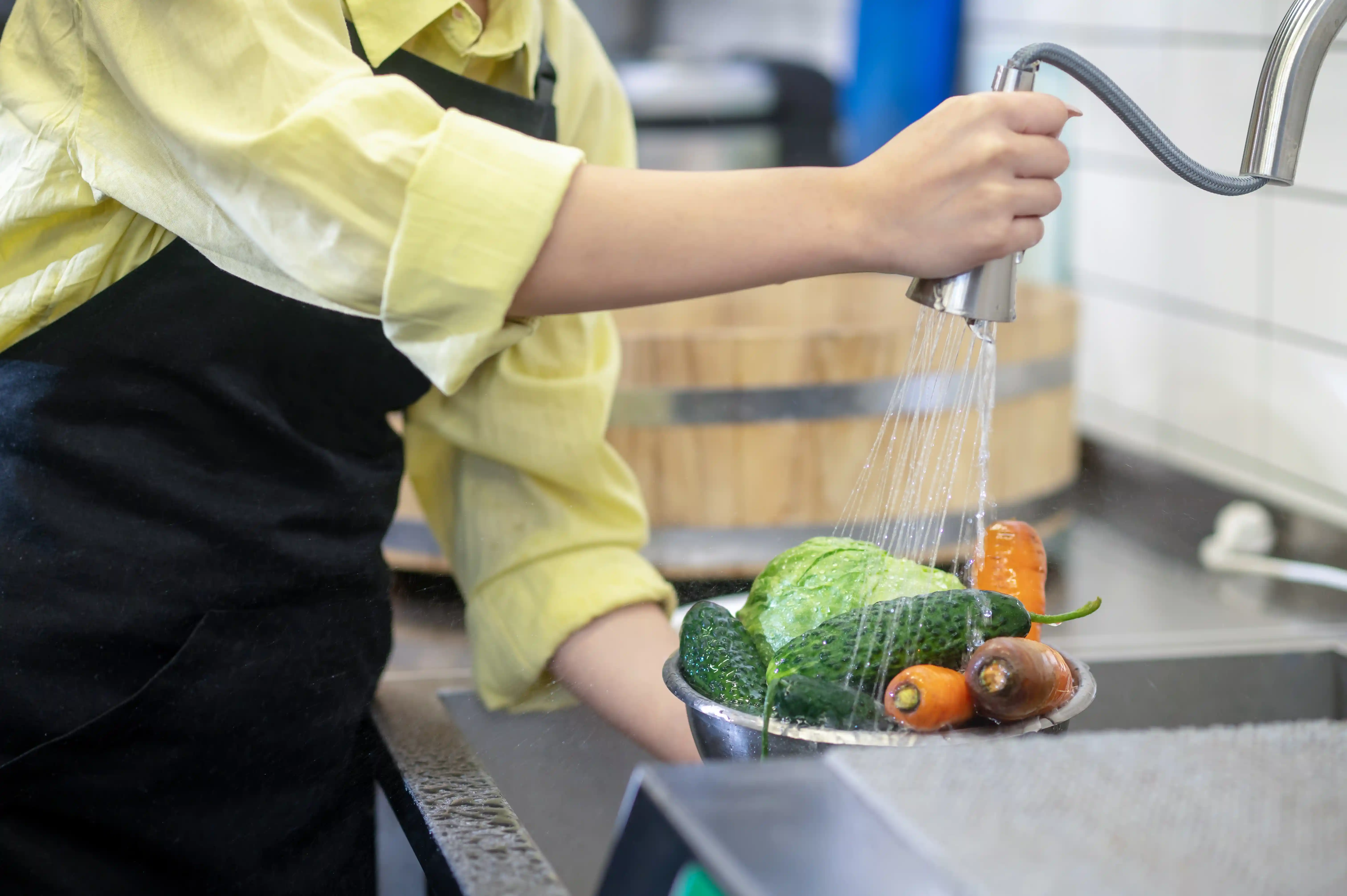 washing vegetables